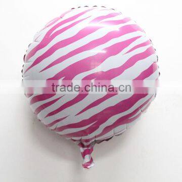 18inch pink Zebra Foil Aluminum Balloons Wedding Party supplies round helium Ballons