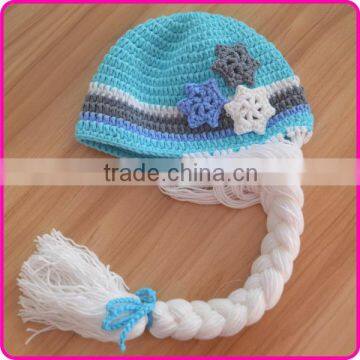 2015 new design handmade crochet baby girls hat crochet frozen hat elsa hat