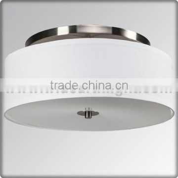 UL CUL Approved Fabric Shade Hotel Ceiling Lamp And Flush Ceiling Lighting With Diffuser C20075