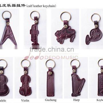 OEM and ODM Calf Leather Piano Shape Key Chain photo-2