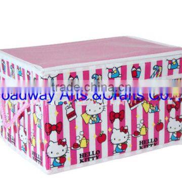 hello kity non woven folding storage box with remove lid