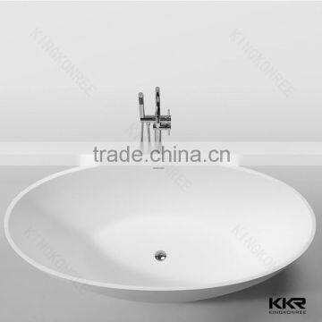 Solid surface Free Standing Oval Shape Stone Bathtub