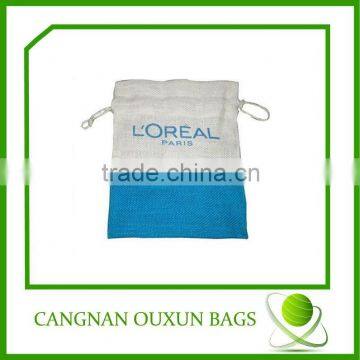 fashion drawstring jute bag