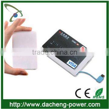 Hotly selling 2500mAH credit card size power bank for smartphone Iphone4/5/6