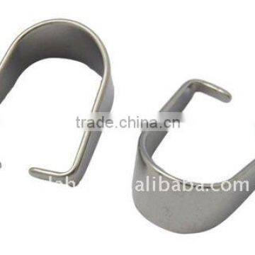 304 Stainless Steel Pinch Bails, Nickel Color, about 8x10.5x0.5mm(STAS-Q007-1)