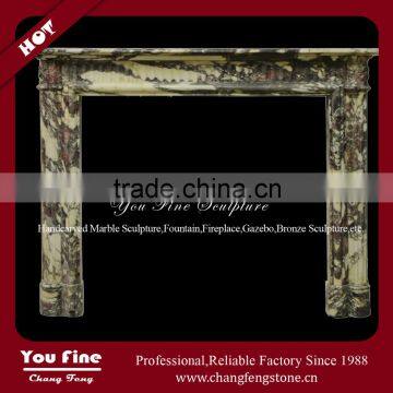 Indoor Used Decorative Freestanding Fireplace Mantles, UK American Western Marble Fireplace