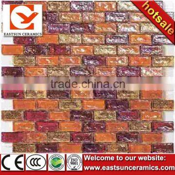 foshan montage stripe mixed color glass mosaic tile price