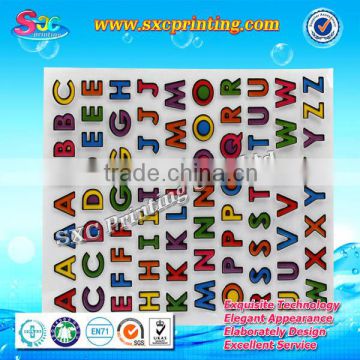 Funny designed number and letter foam stickers , plastic alphabet letter stickers ,scrapbook vinyl alphabet letter stickers