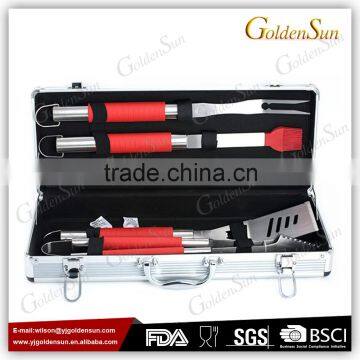5pcs Stainless Steel Handle TPR Coating BBQ Tool Set