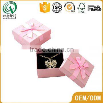 Lovely Cheap Offset Printing Small Pink Cardboard Box Hard Cardboard Box With Bow Tie photo-2