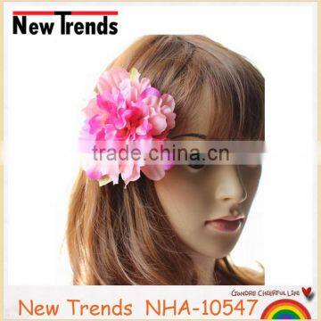 Bohemia beach artificial fabric flower cheap peony flowers hair clips