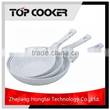 Forged Aluminium White Ceramic Marble Frying Pan