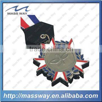 hot sale custom enamel old color custom 3D metal medal ribbon