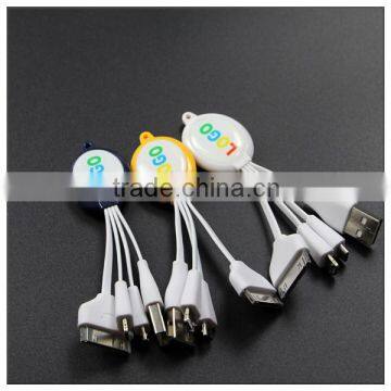 2016 new product special hook design 3in1keychain USB cable best Christmas choose for iPhone 4/5/6 and Samsung                        
                                                Quality Choice
