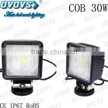 30W Offroad COB Led Work Light Square with Flood Beam in Auto Lighting System for SUV,Jeep,4x4