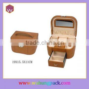 Promotional PU Jewellery Packing Boxes & Brown Jewellery Packing Box Drawer Mirror For Sale