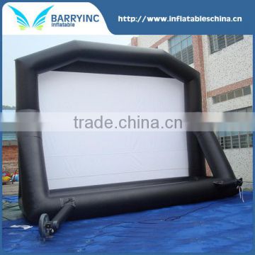 Commercial hot sales black rear projection inflatable water movie screen