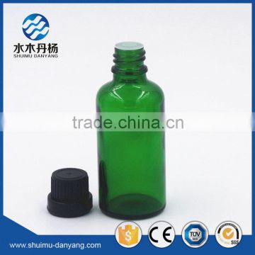 100ml green tamper proof glass dropper bottle