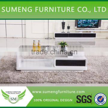 Modern design solid wood glass topp coffee table