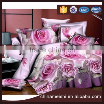 Cheap Polyester 3d Pink Rose Flower Printed Duvet Cover Sets Home Designs