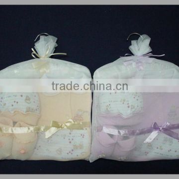 100% cotton new born baby gift set 5pcs set high quality