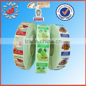 2015 Hot sale custom label printing,food stickers on roll manufacturer