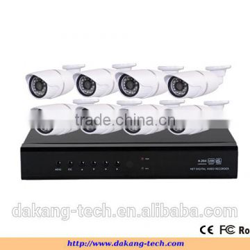 H.264 NVR Kit,8pcs 720P camera NVR system,with cables,power adaptors