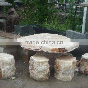 garden table and bench, onyx