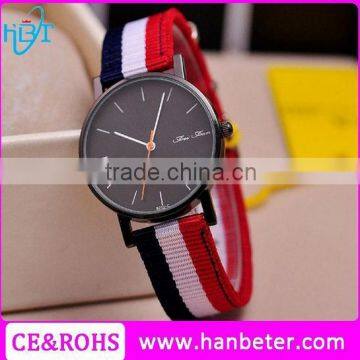 Simple design hot lady watch knitting strap nato watch with japan movement for women