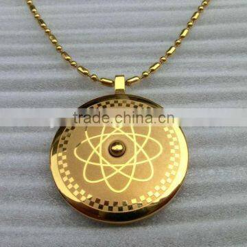 Hot selling!!!Stainless steel golden round pendant