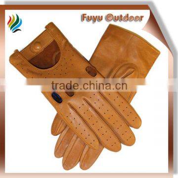 Fashion TAIWAN Short Brown Pig skin Plain Style Unlined Gloved Women Leather Womens Gloves