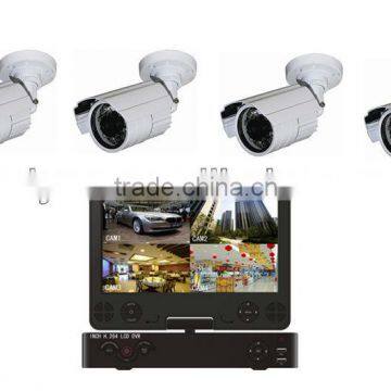 DVR-6414KS 10.1inch LCD monitor 4CH H.264 DVR +CCTV Surveillance Security ccd cameras System Kit