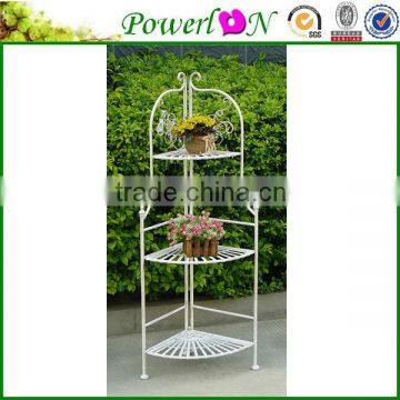 Nicely Classical Outdoor Vintage Commercal Antirust Wrought Iron 3 Tier Corner Shelf For Home Decoration TS05 G00 X00 PL08-5808