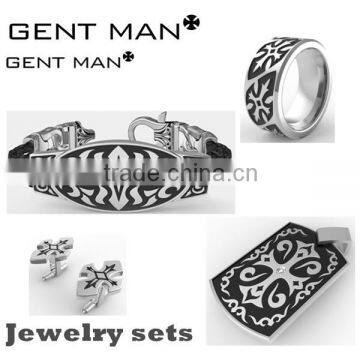 hot selling Fashion Men's Stainless Steel Jewelry Set