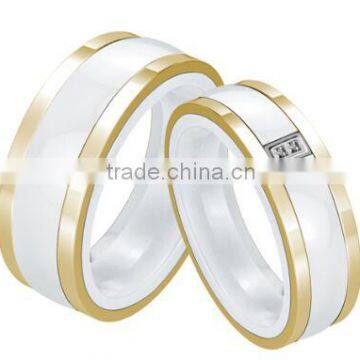 Trendy Brand Round 316L Stainless Steel Combined White Ceramic Ring for Best Gift,imitation jewelry china jewelry wholesale