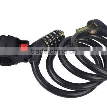 hot selling good quality anti-theft bicycle cable lock spiral lock