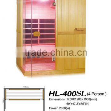 4 Person Imported Hemlock Solid Wood Carbon Heatser Sauna Shower Room photo-2
