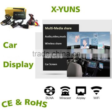 Car Display WiFi Mirror cast Airplay iOS 9 for HDMI CVBS AV Car GPS for Audi Miracast Airplay