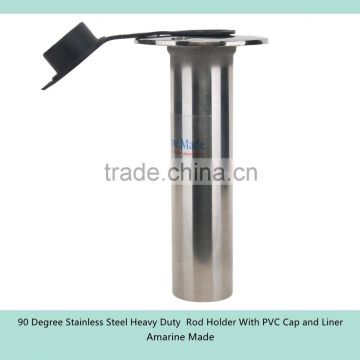 90 Degree Stainless Steel Heavy Duty Rod Holder With PVC Cap and Liner