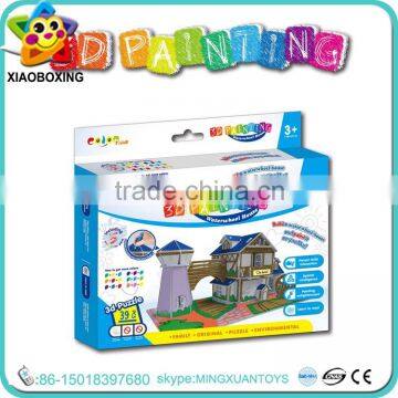 Funny toy diy kids painting set jigsaw puzzle games