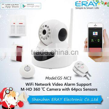 IP camera For christmas support 64 wireless alarm sensors