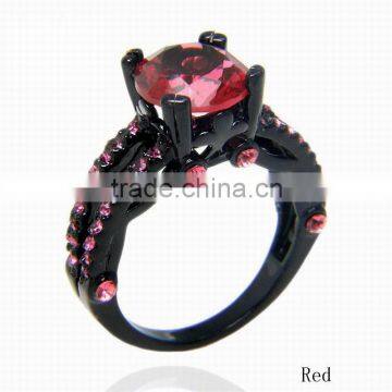 Graceful Multicolors AAA Zircon Main Stone Rings Handset Engagement Bands For Ladies