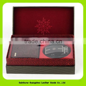 15026 2016 Best selling genuine leather gift set