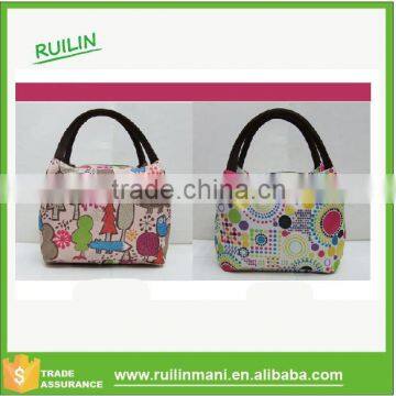 lunch foldable printed handbags lightweight lunch or cooler lunch hand box