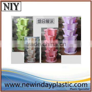 plastic stackable color garden plant pots