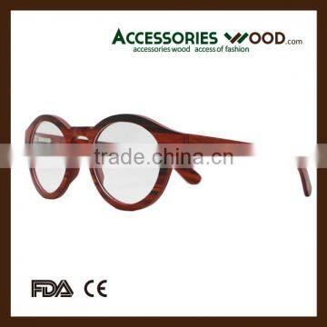 Round Frame Retro Wood Handmade Reading Glasses photo-2
