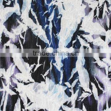 Do the Old Effect Leaves Pleated and Printed Polyester Fabric in Special Style of Garment Fabric photo-2