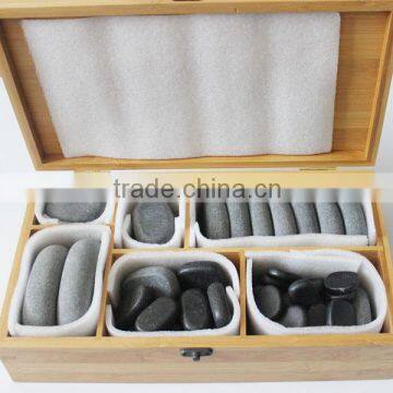 Hot massage stone for spa, basalt polished with wax stone