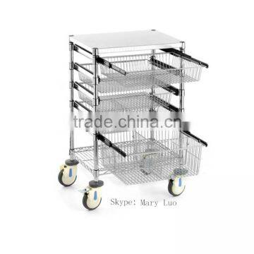 Hospital Mobile Sliding Basket Cart