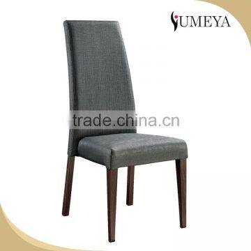 Modern simple design dining room furniture wooden aluminum high back dining chair